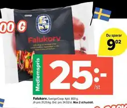 Coop Extra Falukorv, Medlemspris erbjuda