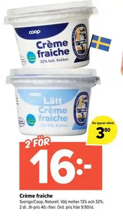 Coop Extra Crème fraiche erbjuda