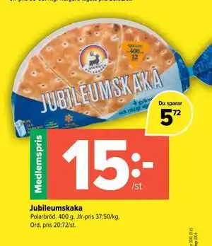Jubileumskaka, Medlemspris