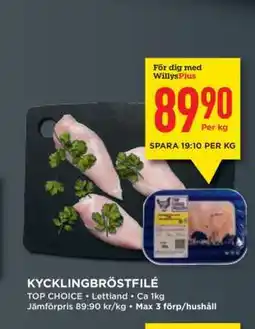 Willys KYCKLINGBRÖSTFILÉ erbjuda