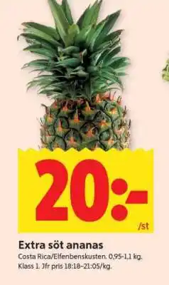 ICA Supermarket Extra söt ananas erbjuda