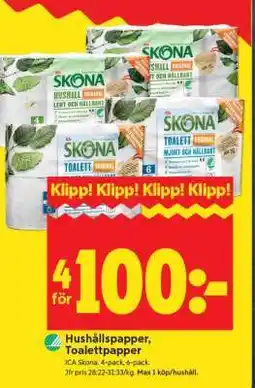 ICA Supermarket Hushållspapper, Toalettpapper erbjuda