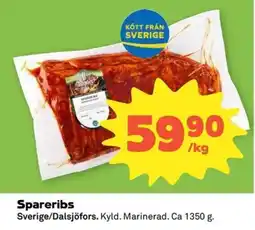 Coop Konsum Dalsjöfors Spareribs erbjuda