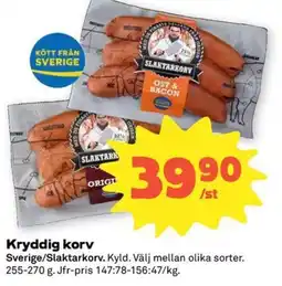 Coop Konsum Slaktarkorv Kryddig korv erbjuda