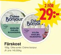 Matöppet Crème bonjour Färskost erbjuda