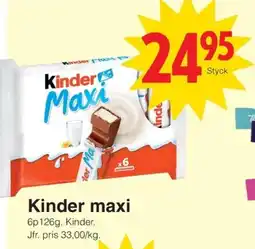 Matöppet Kinder maxi erbjuda