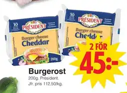 Matöppet Président Burgerost erbjuda