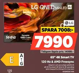 Power Lg 65" 4K Smart TV 120 Hz & AMD Freesync erbjuda