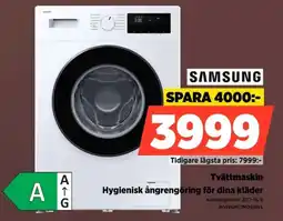 Power Samsung Tvättmaskin Hygienisk ångrengöring för dina kläder erbjuda
