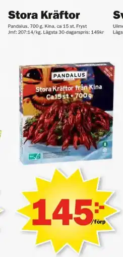 Pekås Stora Kräftor erbjuda