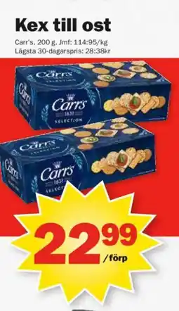 Pekås Kex till ost erbjuda