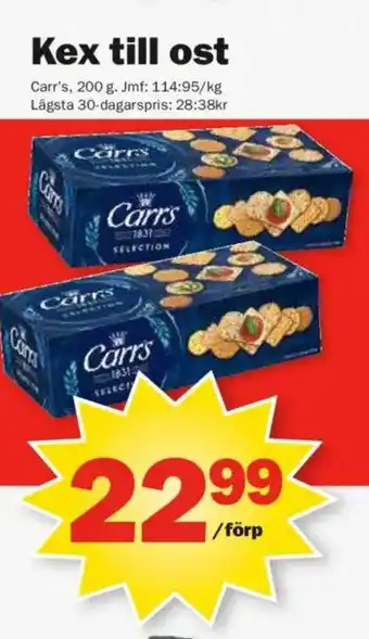 Pekås Kex till ost erbjuda