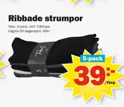 Pekås Ribbade strumpor erbjuda