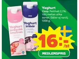 Stora Coop Yoghurt, Medlemspris erbjuda