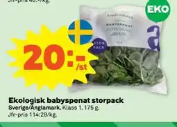 Stora Coop Ekologisk babyspenat storpack erbjuda