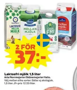Stora Coop Laktosfri mjölk 1,5 liter erbjuda