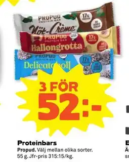 Stora Coop Proteinbars erbjuda