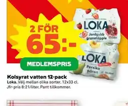 Stora Coop Kolsyrat vatten 12-pack, Medlemspris erbjuda