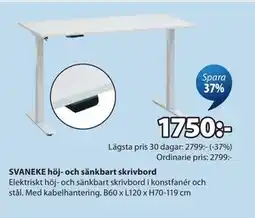 JYSK SVANEKE höj- och sänkbart skrivbord erbjuda