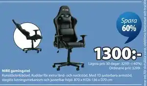 JYSK NIBE gamingstol erbjuda