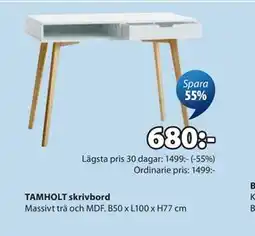 JYSK TAMHOLT skrivbord erbjuda