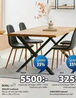 JYSK ROSLEV matbord erbjuda