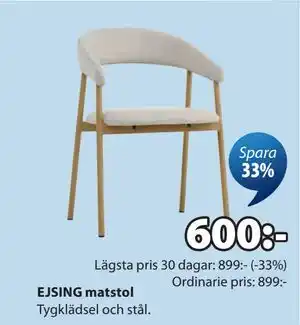 JYSK EJSING matstol erbjuda