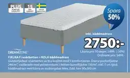 JYSK FJELNA F resårbotten + KOLA bäddmadrass erbjuda