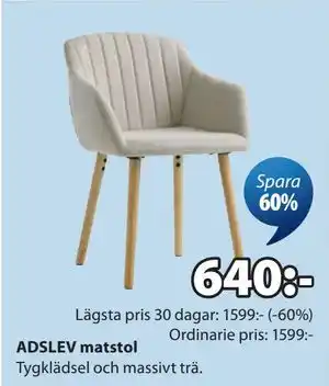 JYSK ADSLEV matstol erbjuda