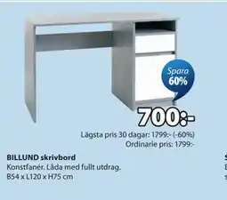 JYSK BILLUND skrivbord erbjuda