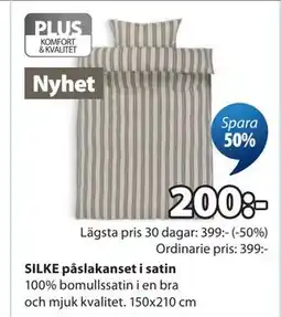 JYSK SILKE påslakanset i satin erbjuda