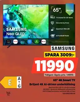 Power Samsung 65" 4K Smart TV Briljant 4K Al-driven underhållning erbjuda