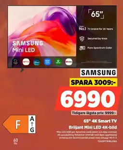 Power Samsung 65" 4K Smart TV Briljant Mini LED 4K-bild erbjuda