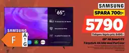 Power Samsung 65" 4K Smart-TV Färgstark 4K-bild med PurColor erbjuda