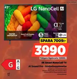Power Lg 4K Smart NanoCell TV Al Sound Pro-bioljudsupplevelse erbjuda