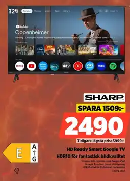 Power Sharp HD Ready Smart Google TV HDR10 för fantastisk bildkvalitet erbjuda