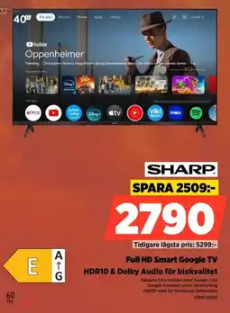 Power Sharp Full HD Smart Google TV HDR10 & Dolby Audio för biokvalitet erbjuda