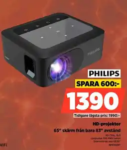 Power Philips HD-projektor 65" skärm från bara 83" avstånd erbjuda