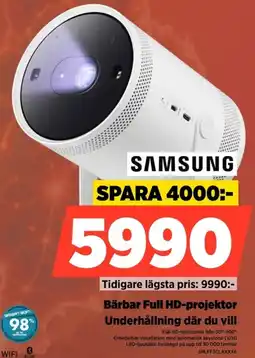 Power Samsung Bärbar Full HD-projektor Underhållning där du vill erbjuda
