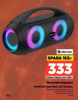 Power Denver Bluetooth-högtalare Kraftfullt ljud med LED-lampor erbjuda