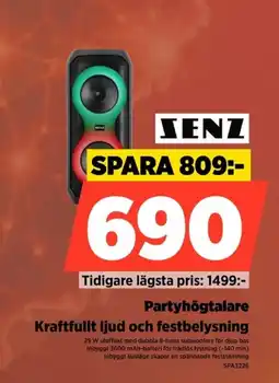 Power Senz Partyhögtalare Kraftfullt ljud och festbelysning erbjuda