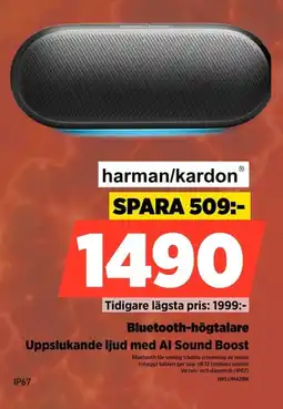 Power Harman/kardon Bluetooth-högtalare Uppslukande ljud med Al Sound Boost erbjuda