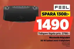 Power Feel Bluetooth-högtalare 80 W batteri med 4 högtalare erbjuda