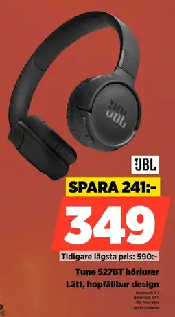 Power Jbl Tune 527BT hörlurar Lätt, hopfällbar design erbjuda