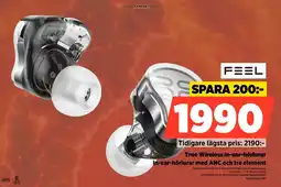Power Feel True Wireless in-ear-hörlurar In-ear-hörlurar med ANC och tre element erbjuda