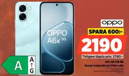Power Oppo A6x 5G 128 GB Massiv batteritid på 6100 mAh erbjuda