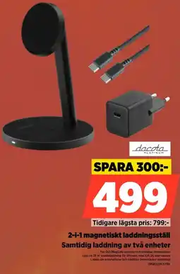 Power Dacota Platinum 2-i-1 magnetiskt laddningsställ Samtidig laddning av två enheter erbjuda