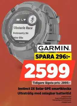 Power Garmin Instinct 2X Solar GPS smartklocka Ultratrålig med oslagbar batteritid erbjuda