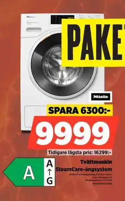 Power Miele Tvättmaskin SteamCare-ångsystem erbjuda