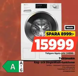 Power Miele Tvättmaskin Ang- och Single Wash-funktioner erbjuda